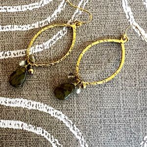 Beautiful neutral earrings with stones